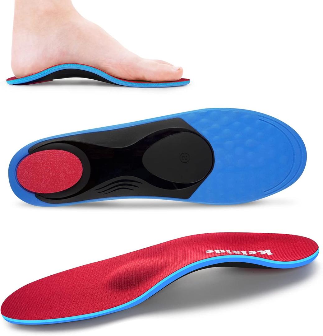 Orthotics Arch Support Metatarsalgia Insoles - Mortons Neuroma Inserts Relief Ball of Foot Pain - Orthopedic Insoles for Flat Feet - Shoe Inserts for Plantar Fasciitis (Red M) (M:Men(8-9.5)/Women(10-11.5))