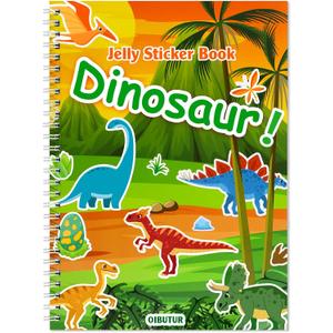 Reusable Sticker Book for Kids 1-3, Jelly Sticker Books for Toddlers 2-4 Years, Dinosaur Stickers for Kids, Toddler Stocking StuffersTravel Essentials Plane Activities (Dinosaur)