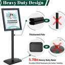 Heavy Duty Pedestal Sign Holder for Display, 11 x 17 inches Adjustable Floor Standing Sign Holder with Weighted Base , Vertical and Horizontal View Sign Stand for Indoor/Outdoor AdvertisingBlack