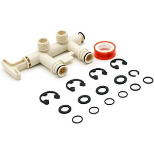 Water Softener Bypass Valve Model 7129871-Complete Assembly Kit 2 Clips & 4 O-Rings Compatible with Kenmore, GE, Whirlpool, Morton, NorthStar, EcoWater, EcoPure