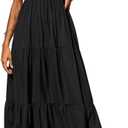 PRETTYGARDEN Women's Summer Maxi Dress 2025 Casual Boho Sleeveless Spaghetti Strap Smocked Tiered Long Beach Sundresses (Black,S)
