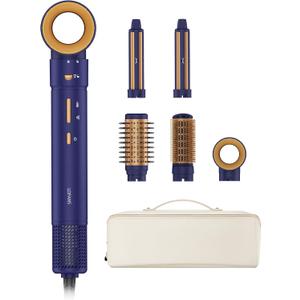 5 in 1 Multi Hot Air Styler Wrap, 110,000 RPM High-Speed Hair Dryer Brush with Auto Wrap Curlers & Blow Dryer Brush, Fast Drying & Frizz-Free Styling, No Heat Damage for Women