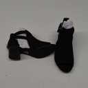 LAICIGO Womens Peep Toe Heels Chunky Heel Booties Open Toe Booty Cutout Dress Shoes with Back Zipper (9, Black)