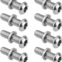 The Lord of the Tools Set of 8 Bicycle Brake Post Bolts M6x20mm Bolts with M6x10x2mm Washer, 304 Stainless Steel Bicycle V Brake Boss Mounting Bolts Replacement Part Cantilever Bolts