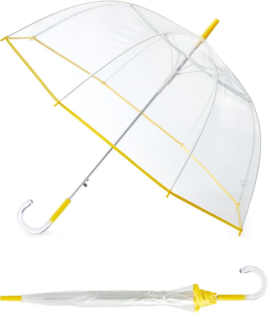 G4Free 52 inch Clear Bubble Umbrella Large Transparent Dome Stick Umbrella