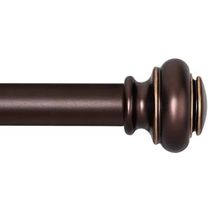 SIMEWIN Heavy Duty Curtain Rods for Windows 72 to 144 Inches, 1 Inch Bronze Curtain Rods for Bedroom, Living Room, Patio, Kitchen, Adjustable Curtain Rods with Classic Finials, Bronze Finishing