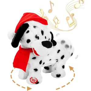 Twerking Dog Toy Booty Shaking Walking Santa Claus Puppy Musical Animated Christmas Plush Santa Singing and Dancing Stuffed Animals Dog-English Song
