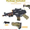 Toy Machine Gun Light Up Toy with LED Lights & Sound Effect & Barrel Telescopic Actions, Pretend Play Props Toy Guns, Gifts for Boys Kids (Batteries Not Included) (JQ211)