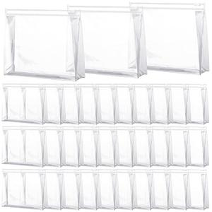 Xuniea 50 Pcs Mini Clear Makeup Bag Small Clear Zipper Pouch Travel Plastic Cosmetic Organizer Waterproof for Toiletries Swimsuit Bikini Bathing Suit(8.6'',Transparent)