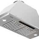 VIKIO HOME Built-in/Insert Range Hood 30 Inch, 980 CFM Hood Vent for Kitchen, Ducted/Ductless Convertible Duct, Stainless Steel Kitchen Vent Hood with Gesture & Touch Control, 2 Baffle Filters