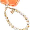 Phone Wrist Strap Detachable Phone Charm Metal Phone Lanyard Wristlet Keychain for Women With Clear Tether Tabs (White)