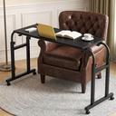 Overbed Table with Wheels, Adjustable Height & Length Recliner Table (Wildland Oak)