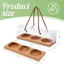 Thenshop 20 Pcs 9 x 3 x 3 Inch Clear Cupcake Boxes with Handle and Inserts 3 Count Portable Pastry Packaging for Cupcakes Carrier Muffin Bakery Containers Mothers Day Wedding Party(Brown)