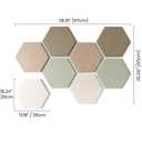 Fluxynara Hexagon Cork Board Alternative for Walls Decor-8-Pack Felt Bulletin Board Tiles,with 30 Pushpins,50 Adhesive Tabs for Office,Classrooms & Home Pin Board Felt Board-Linen Dusk