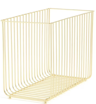 U Brands Bent Wire Hanging File Basket, 9.2 x 12.4 x 6.1 in., Gold