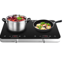 COOKTRON Double Induction Cooktop Burner, 1800w 2 burner Induction Cooker Cooktop, 10 Temperature 9 Power Settings Portable Electric Countertop Burner Touch Stove with Child Safety Lock & Timer
