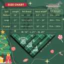 2 x Christmas Dog Bandanas Pets Funny Holiday Costume Gift Xmas Stocking Stuffers - Naughty Nice I Tried, Green Plaid, Medium & Large Breed, 25-75lbs