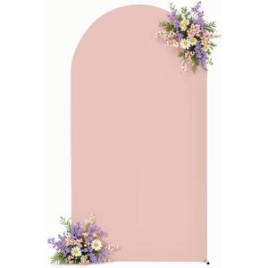 Pink Arch Backdrop Cover for Wedding, 6FT Dusty Pink Arch Cover Stretchy Backdrops, Double-Sided Arch Stand Covers for Wedding Ceremony, Baby Shower, Birthday Party Decoration