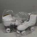 Chicago Skates Women's and Girl's Premium Leather Lined Rink Roller Skate - Classic White Quad Skates (Women Size 9, White)