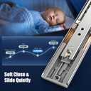 Thickened 200Lbs Soft Close Heavy Duty Drawer Slides 1 Pair 22 Inch Full Extension Ball Bearing Self Slow Closing Rails Kitchen Cabinet Tool Box Runners Tracks Glides (1/2" Thick, 22" L)