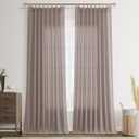 Joywell Linen Pinch Pleated Window Curtains 102 Inch Long,Back Tab Clip Rings Semi Sheer Light Filtering Drapes with Hooks for Bedroom Living Room Decor,W50 x L102,Dark Apricot,2 Panels Set