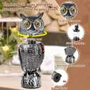 Fake Owl Decoys to Scare Birds Away-15.8 Inch, Rotating Head Sculptures, Nature Enemy Scarecrow Plastic Owl Statues, Bird Control and Pigeon Deterrent Outdoor for Outside, Patio, Yard