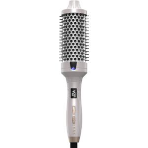 K&K Thermal Brush Heated Round Brush - Blowout Look Volumizer with 1.7 inch Heated Round for Hair Styler Tool Hair Straightener and Curler 2 in 1 Dual Voltage Temperture ContronalQuick & Easy (Silver)