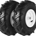AR-PRO 2-Pack 13x5.00-6" Tiller Tire and Wheel, 1" Axle Bore Hole, 3-1/8" Centered Hub, Replacement 4Ply Pneumatic Tire Perfect for Garden Trailer, Lug Tractor, Tillers, and Trenchers
