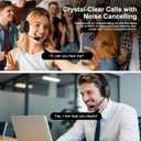 Bluetooth Headset for Truck Drivers, Single Ear Wireless Headphones with Mic Noise Cancelling, Mute Button, Hands-Free, 60H Playtime for Call Center, Office, Cell Phone