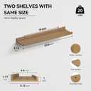 Boswillon 23.6 Inches Long Floating Shelves, 2 Set Modern Wall Shelf for Bedroom, Nursery Book Shelf with Lip, Picture Ledge Shelf for Wall Decor Living Room Bathroom Kitchen - Oak
