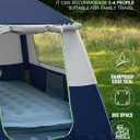 CORANI 14.1'x6.5'x9' Inflatable Tents for Camping, Portable 6/8/10 Person Blow Up Air Tent, Waterproof Windproof Easy Setup Large Family Tent with 2 Doors, 6 Windows, Mosquito Screen, 4 person 7.5x7.5ft
