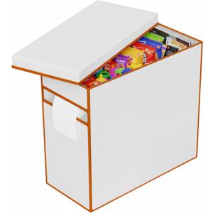 Foldable Storage Boxes with lids,Waterproof Tissue Box Holder with Storage,Multipurpose Toy Storage BoxSturdy Magazine containers (Beige)