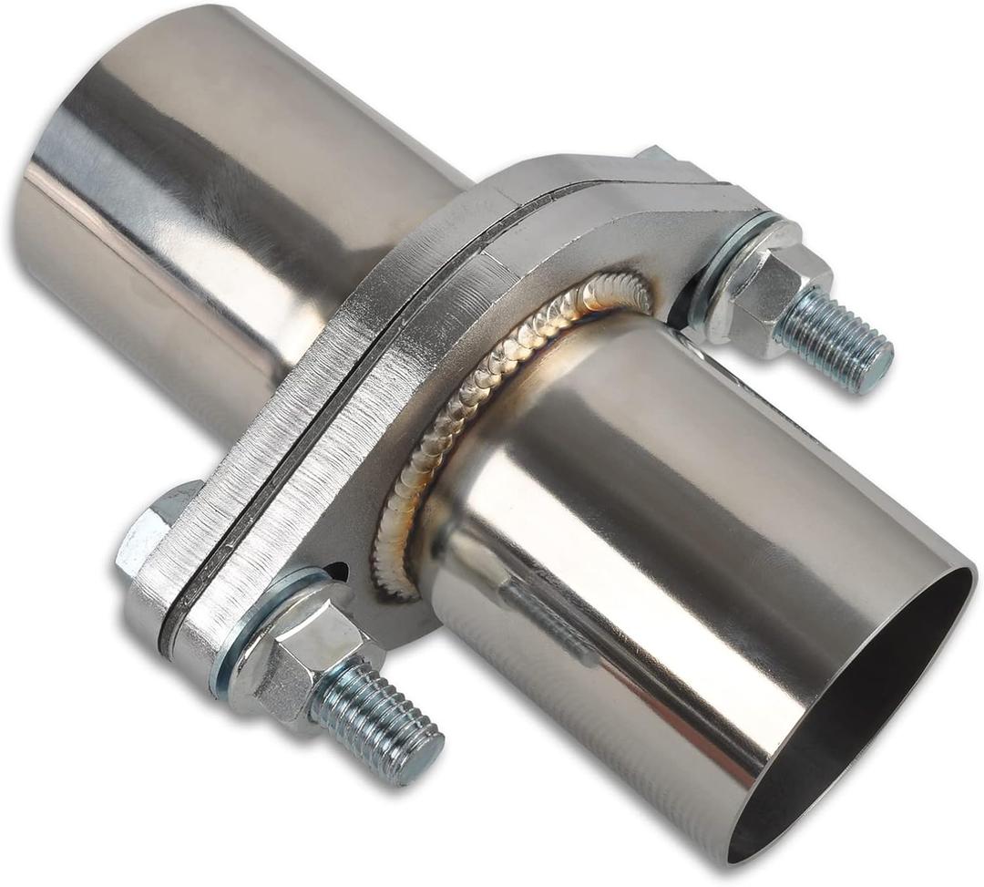 Exhaust Flange Bolts Quick Fix Repair Pipe Kit w/Gasket & Hardware, 2.25'' Inch OD 2 Bolts T304 Stainless Steel Universal Flange Replacement Kit