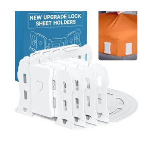 Bed Sheet Holders for Corners: Lock Sheet Holders with Reinforced Clips Keep Sheets Firm and Tight,No More Loose Sheets – Upgraded Extra Large Version for Twin,Full,Queen,King Size Mattresses (White)