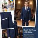Boys Suits 3 Piece Slim Fit Suit Set Dresswear Ring Bearer Outfit for Boy (Blue) 10Y