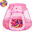 Wilhunter Baby Ball Pit for Toddler with 50 Balls, Kids Pop Up Play Tent for Girls, Princess Toys for Children Indoor & Outdoor Playhouse with Carry Bag (Ball Pit with 50 Balls)