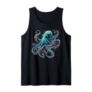 Cool Blue Octopus Tank Top, XL