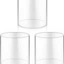 meekoo 3 Pcs Flower Acrylic Vase Cylinders Round Decorative 4 x 4 in Vase Break Resistant Acrylic Flower Cylinder for Centerpiece Home Wedding Decor(Clear, Classic)