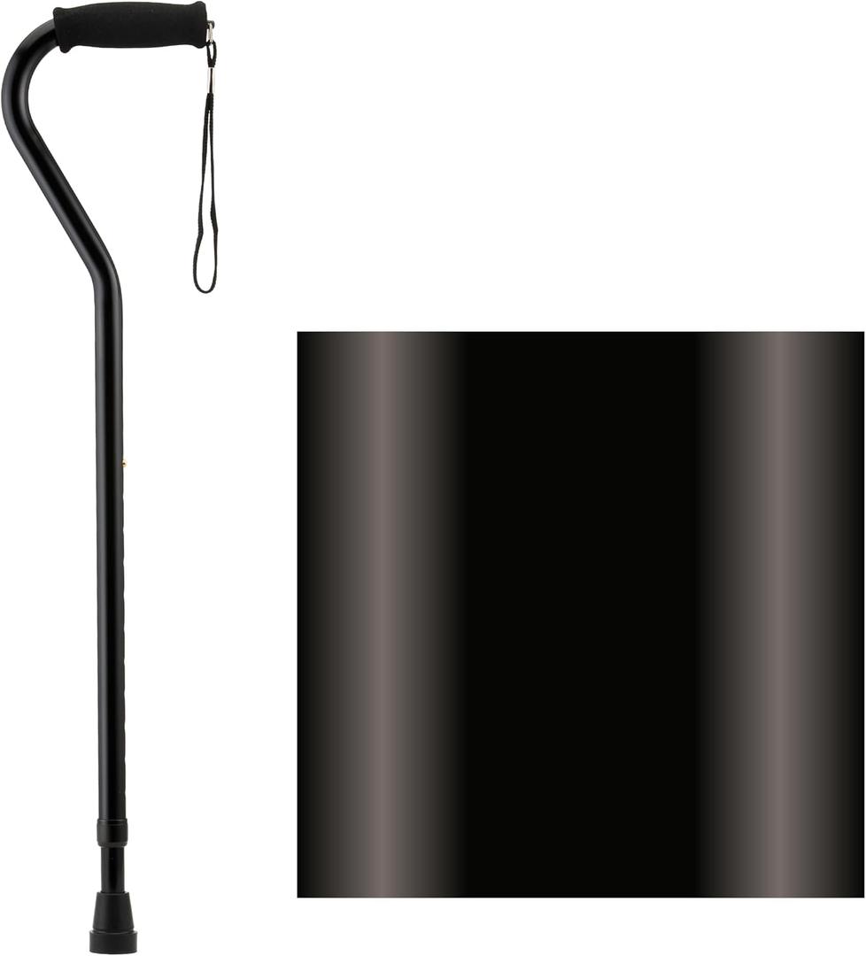 NOVA Offset Walking Cane for Seniors, Men & Women Lightweight Adjustable Walking Cane with Soft Foam Grip, Wrist Strap, Anti-Rattle Lock & Non-Slip Tip Stylish Mobility Aid, 1 Count