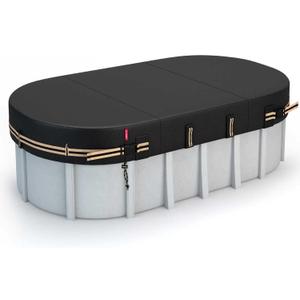 QH.HOME 15x30 Ft Oval Pool Cover for Steel Wall Oval Pool, [Excellent Windproof ] with Adjustable Buckle Straps & Drawstring Hem. [Durable, Tear Resistant]