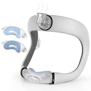 Replacement CPAP N30I Frame System for Airtouch N30I & Airfit N30I, 2PCs Fabric Nasal Pillow Mask Cushion (W) Included - Cotton/ Velvet Version, ItAll Supplies with Swivel Elbow (Without Headgear)