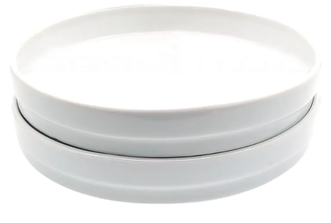 Elk and Friends Kids 7.8” Porcelain White Plates | Suitable for Babies/Toddlers | Microwave & Dishwasher Safe | Non Slip Dinnerware | Snack Dishes | 2 Pack