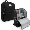 Professional Black Laptop Backpack for Men 17 inch Compartment - Back Airflow & Fully Padded - Work & Travel Backpack for Men with Luggage Strap and Trolley Sleeve.