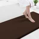 Smiry Memory Foam Bath Mat 47x24, Extra Soft and Absorbent Bathroom Mats, Non Slip Washable Carpet for Floor, Shower and Tub, Brown