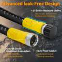 LAVEVE Heavy Duty Flat Garden Soaker Hose 49FT, Flexible Water Hose Irrigation Tubing, Leakproof Drip Hose Watering for Garden, Lawn, Flower Bed, Vegetable