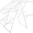 Amazon Basics Foldable Space-Saving 4-Wing Metal Clothes Drying Rack, 61x23.6x49.6 inches, White