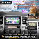 Car Stereo Radio for Toyota 4Runner 2003-2009, for Tundra 2003-2006, for Sequoia 2003-2007,Support Carplay& Android Auto, Bluetooth&Voice Control, Back-up Camera& Steering Wheel Control,GPS,FM Radio