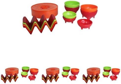 Imusa 12pc Taco Fiesta Set, Red/Orange/Green (Pack of 4)
