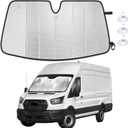 EcoNour Foldable Sun Shade Fit for Ford Transit 2015-2024 2025 2026 | Accordion Windshield Sun Shade, Front Car Window Shades Sun Visor, Blocks UV Rays & Heat, Car Accessories