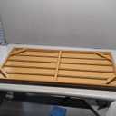 Metal Table 35.5"×18"×14" With 4Legs And Hardwares Wooden Color